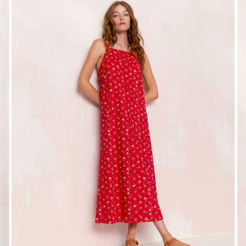 Christy Dawn Orchid Dress Large NWT crimson garden red floral